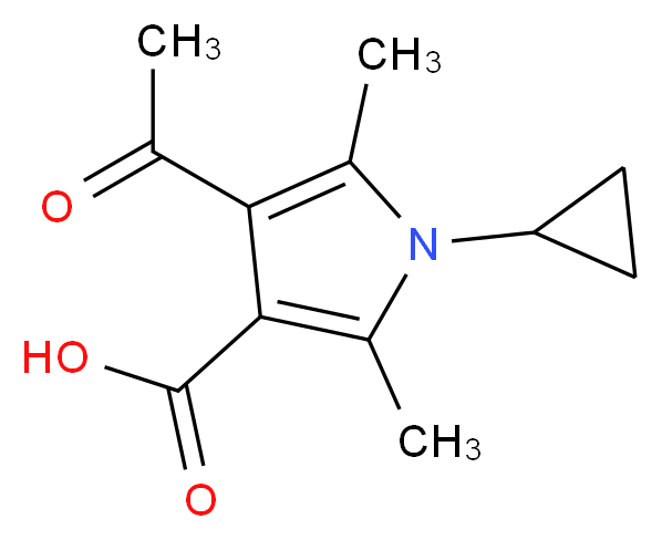 4-acetyl-1-cyclopropyl-2,5-dimethyl-1H-pyrrole-3-carboxylic acid_分子结构_CAS_423769-78-2)