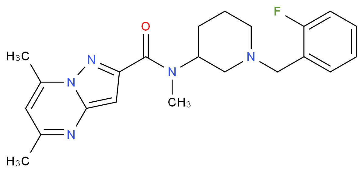 N-[1-(2-fluorobenzyl)-3-piperidinyl]-N,5,7-trimethylpyrazolo[1,5-a]pyrimidine-2-carboxamide_分子结构_CAS_)