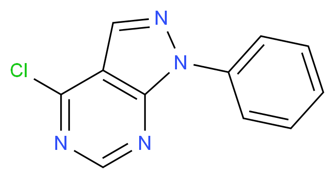 4-chloro-1-phenyl-1H-pyrazolo[3,4-d]pyrimidine_分子结构_CAS_5334-48-5