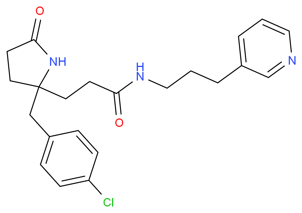 3-[2-(4-chlorobenzyl)-5-oxo-2-pyrrolidinyl]-N-[3-(3-pyridinyl)propyl]propanamide_分子结构_CAS_)