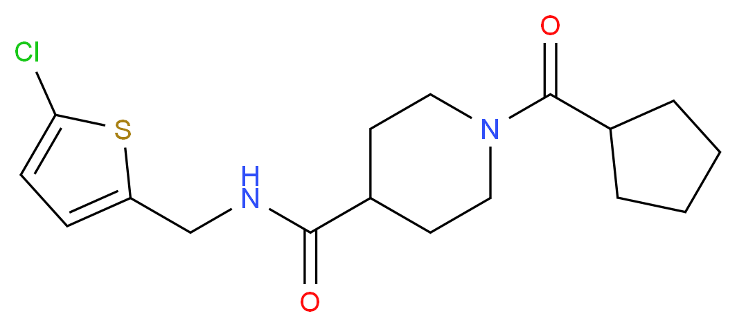 N-[(5-chloro-2-thienyl)methyl]-1-(cyclopentylcarbonyl)-4-piperidinecarboxamide_分子结构_CAS_)