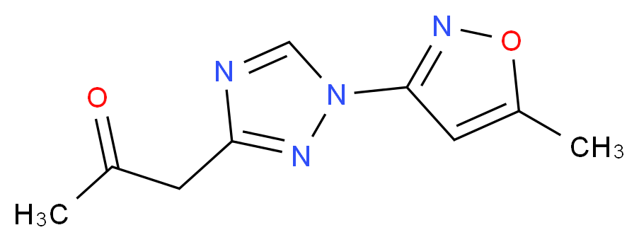 1-[1-(5-methylisoxazol-3-yl)-1H-1,2,4-triazol-3-yl]acetone_分子结构_CAS_92658-77-0)