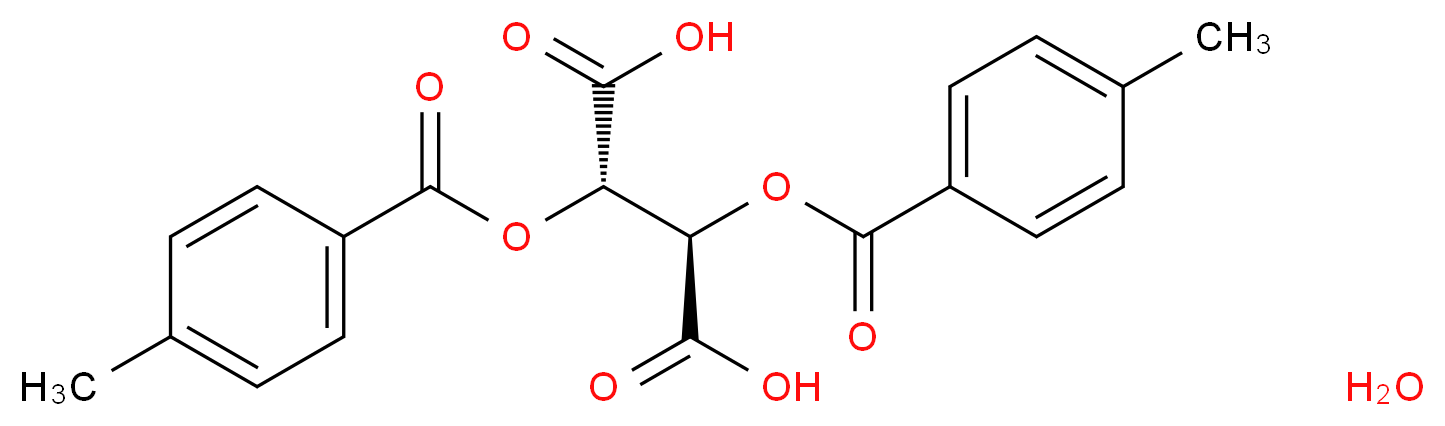 (2S,3S)-(+)-2,3-Bis[(4-methylbenzoyl)oxy]butane-1,4-dioic acid monohydrate_分子结构_CAS_71607-31-3)