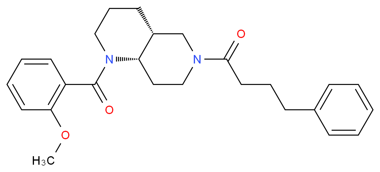 (4aR*,8aS*)-1-(2-methoxybenzoyl)-6-(4-phenylbutanoyl)decahydro-1,6-naphthyridine_分子结构_CAS_)