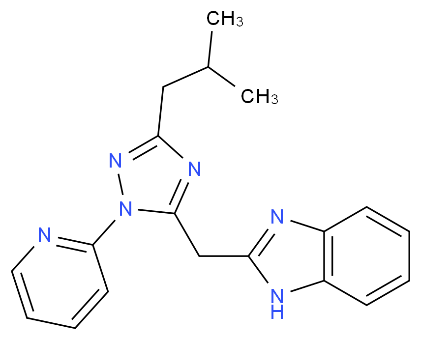 2-[(3-isobutyl-1-pyridin-2-yl-1H-1,2,4-triazol-5-yl)methyl]-1H-benzimidazole_分子结构_CAS_)