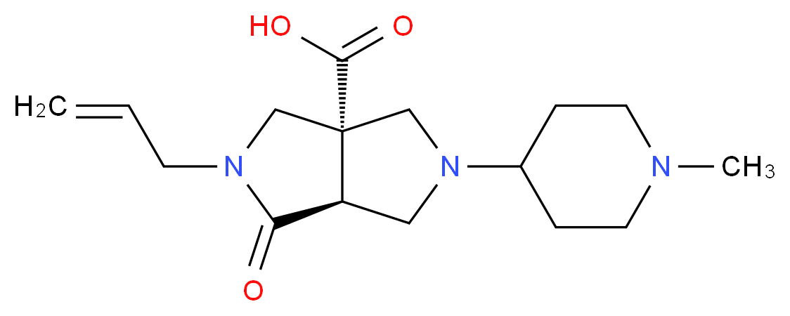 (3aS*,6aS*)-2-allyl-5-(1-methylpiperidin-4-yl)-1-oxohexahydropyrrolo[3,4-c]pyrrole-3a(1H)-carboxylic acid_分子结构_CAS_)