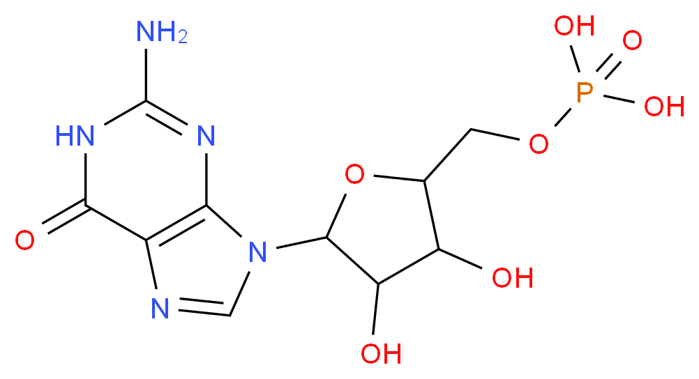 GUANOSINE-5'-MONOPHOSPHATE FREE ACID_分子结构_CAS_85-32-5)