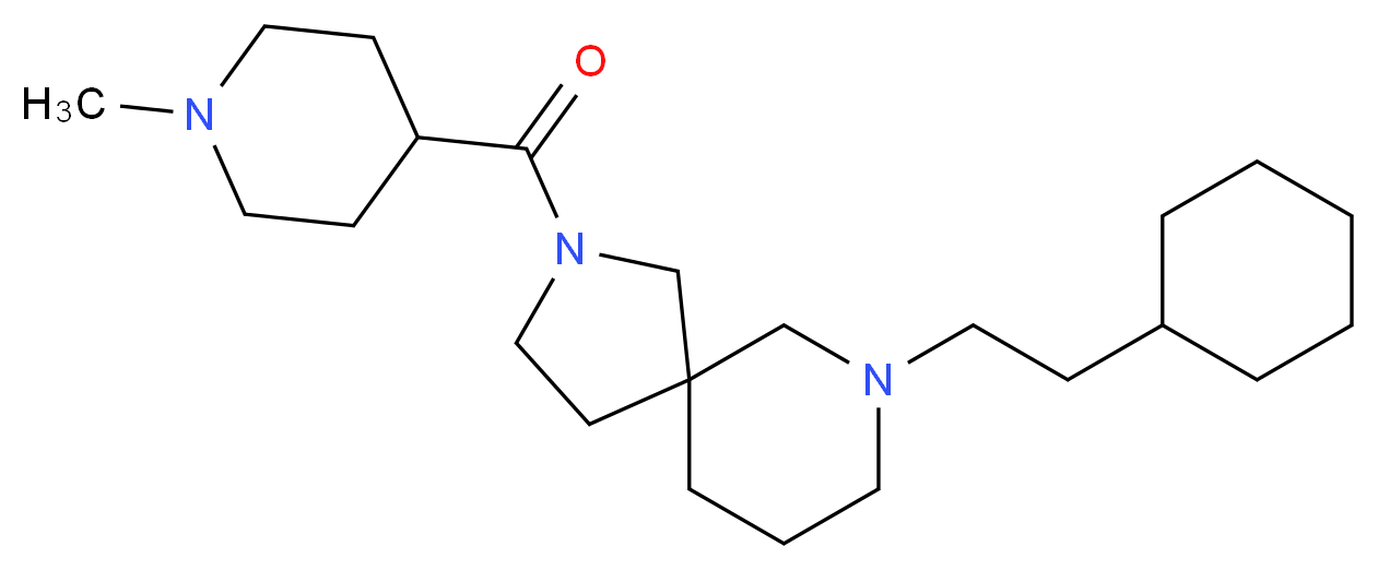7-(2-cyclohexylethyl)-2-[(1-methyl-4-piperidinyl)carbonyl]-2,7-diazaspiro[4.5]decane_分子结构_CAS_)