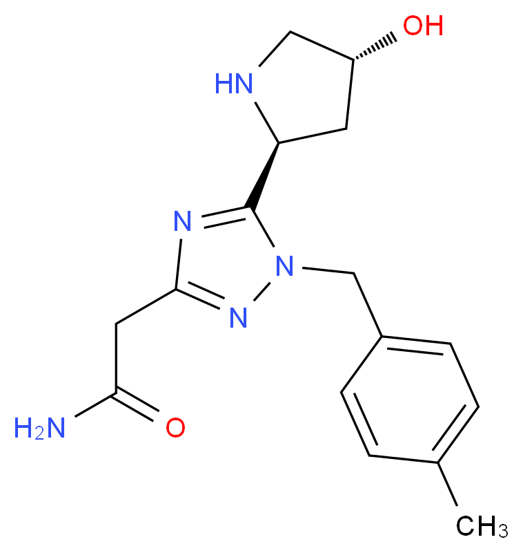 2-[5-[(2S,4R)-4-hydroxypyrrolidin-2-yl]-1-(4-methylbenzyl)-1H-1,2,4-triazol-3-yl]acetamide_分子结构_CAS_)