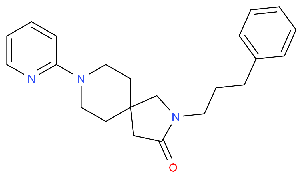 2-(3-phenylpropyl)-8-(2-pyridinyl)-2,8-diazaspiro[4.5]decan-3-one_分子结构_CAS_)