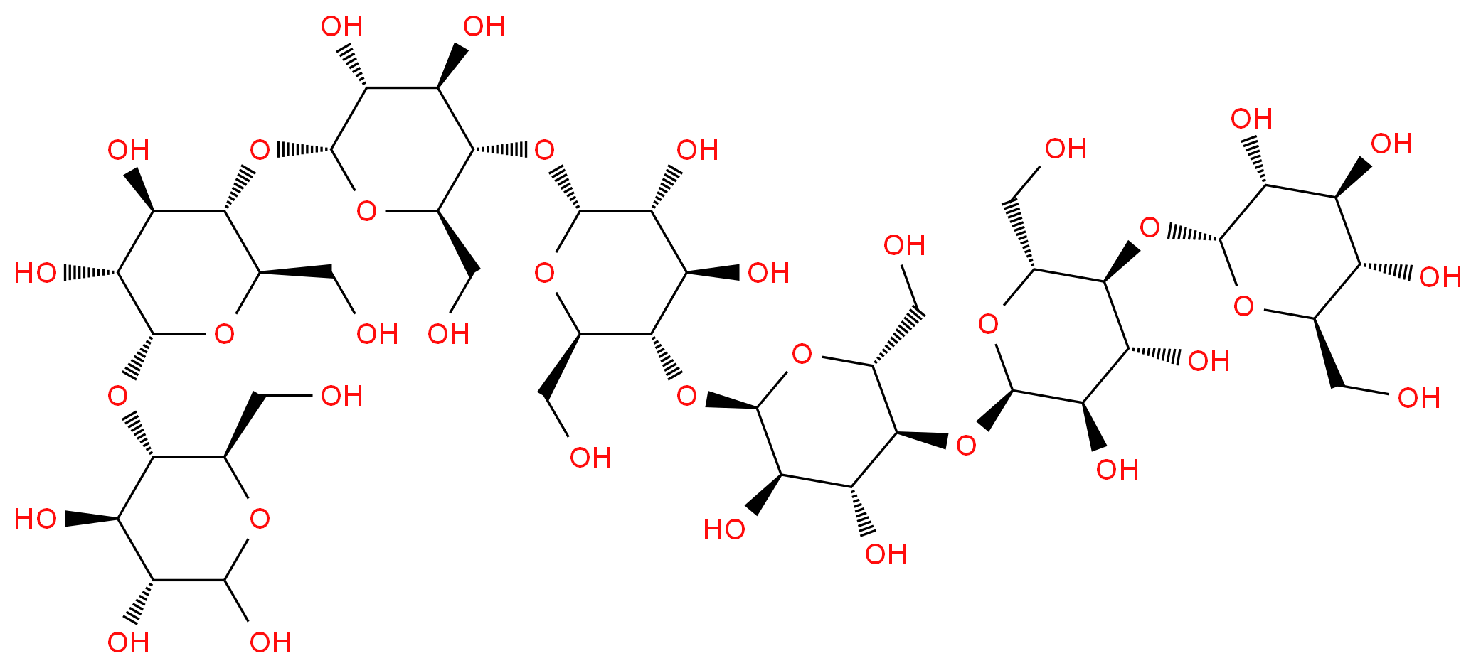 (2R,3R,4S,5S,6R)-2-{[(2R,3S,4R,5R,6R)-6-{[(2R,3S,4R,5R,6R)-6-{[(2R,3S,4R,5R,6R)-6-{[(2R,3S,4R,5R,6R)-6-{[(2R,3S,4R,5R,6R)-4,5-dihydroxy-2-(hydroxymethyl)-6-{[(2R,3S,4R,5R)-4,5,6-trihydroxy-2-(hydroxymethyl)oxan-3-yl]oxy}oxan-3-yl]oxy}-4,5-dihydroxy-2-(hydroxymethyl)oxan-3-yl]oxy}-4,5-dihydroxy-2-(hydroxymethyl)oxan-3-yl]oxy}-4,5-dihydroxy-2-(hydroxymethyl)oxan-3-yl]oxy}-4,5-dihydroxy-2-(hydroxymethyl)oxan-3-yl]oxy}-6-(hydroxymethyl)oxane-3,4,5-triol_分子结构_CAS_34620-78-5