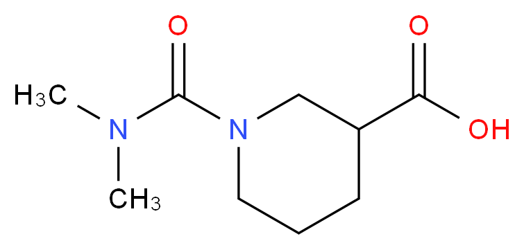 1-(dimethylcarbamoyl)piperidine-3-carboxylic acid_分子结构_CAS_702670-21-1