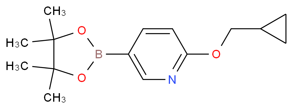2-(Cyclopropylmethoxy)-5-(4,4,5,5-tetramethyl-1,3,2-dioxaborolan-2-yl)pyridine_分子结构_CAS_947191-69-7)