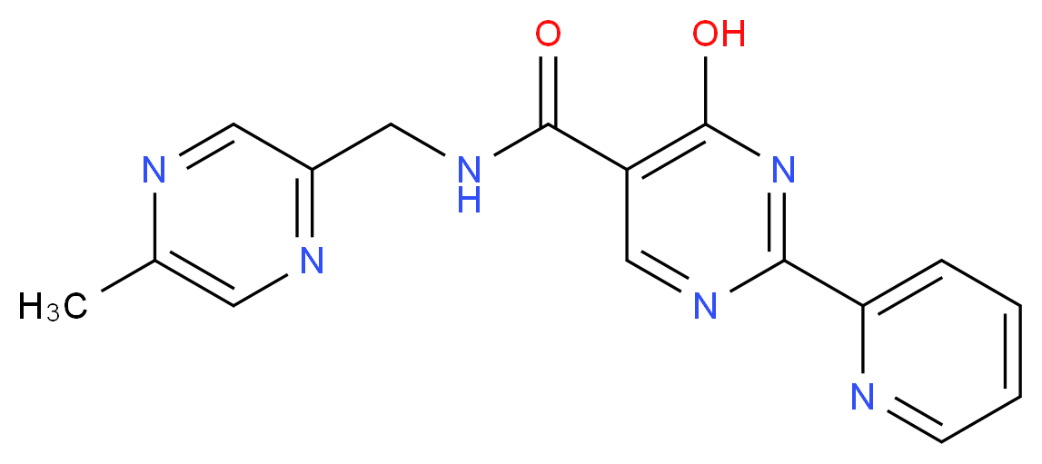4-hydroxy-N-[(5-methylpyrazin-2-yl)methyl]-2-pyridin-2-ylpyrimidine-5-carboxamide_分子结构_CAS_)