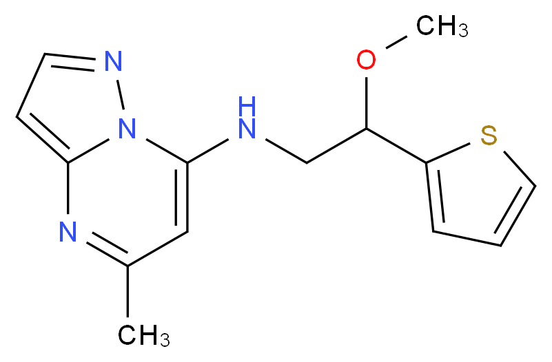 N-[2-methoxy-2-(2-thienyl)ethyl]-5-methylpyrazolo[1,5-a]pyrimidin-7-amine_分子结构_CAS_)
