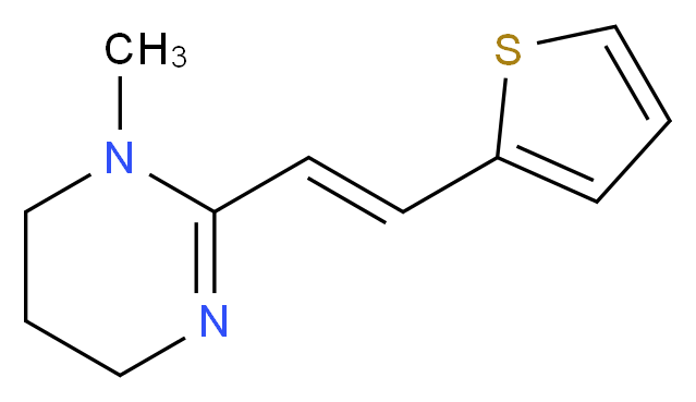 1-methyl-2-[(E)-2-(thiophen-2-yl)ethenyl]-1,4,5,6-tetrahydropyrimidine_分子结构_CAS_15686-83-6