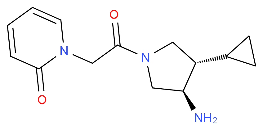 1-{2-[(3R*,4S*)-3-amino-4-cyclopropyl-1-pyrrolidinyl]-2-oxoethyl}-2(1H)-pyridinone_分子结构_CAS_)