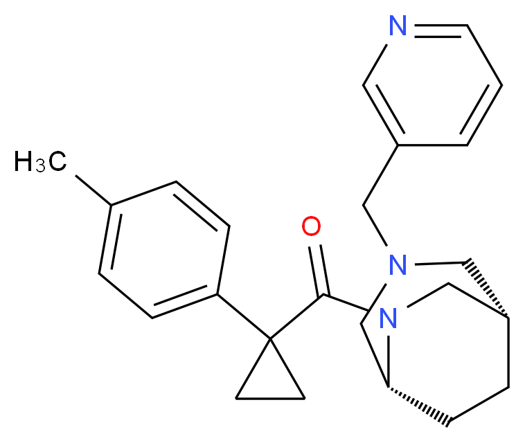 (1S*,5R*)-6-{[1-(4-methylphenyl)cyclopropyl]carbonyl}-3-(pyridin-3-ylmethyl)-3,6-diazabicyclo[3.2.2]nonane_分子结构_CAS_)