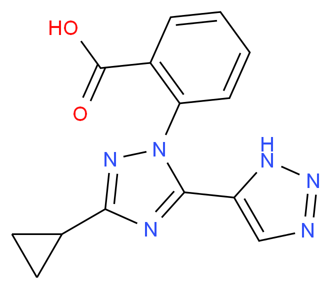 2-[3-cyclopropyl-5-(1H-1,2,3-triazol-5-yl)-1H-1,2,4-triazol-1-yl]benzoic acid_分子结构_CAS_)