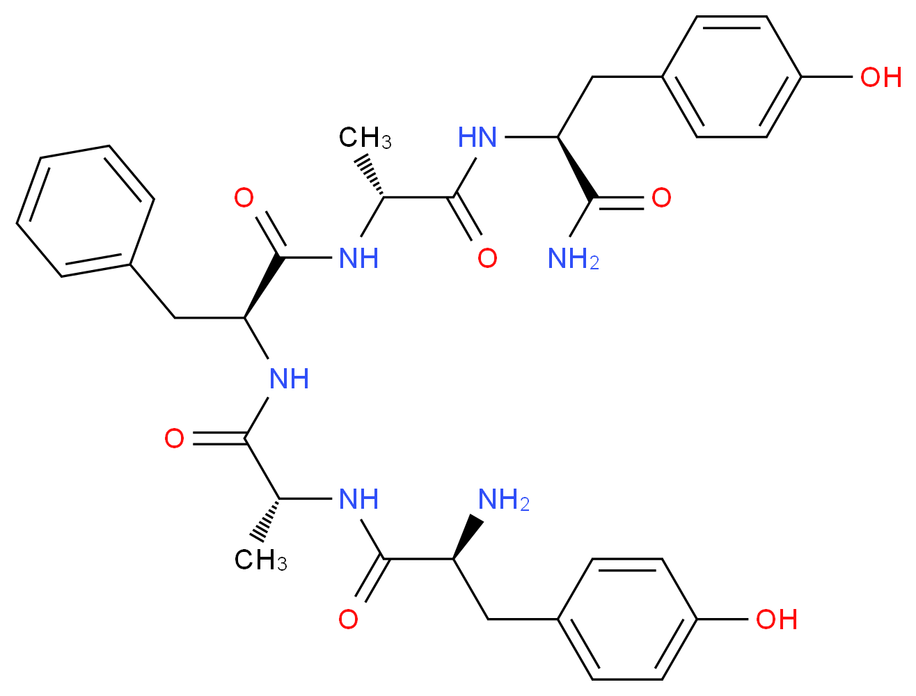 (2S)-2-[(2R)-2-[(2S)-2-[(2R)-2-[(2S)-2-amino-3-(4-hydroxyphenyl)propanamido]propanamido]-3-phenylpropanamido]propanamido]-3-(4-hydroxyphenyl)propanamide_分子结构_CAS_98815-38-4