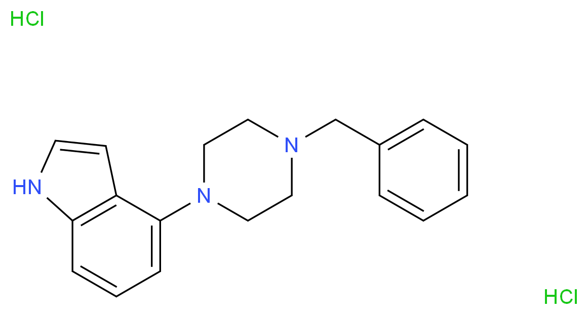 4-(4-benzylpiperazino)-1H-indole dihydrochloride monohydrate_分子结构_CAS_309755-88-2)