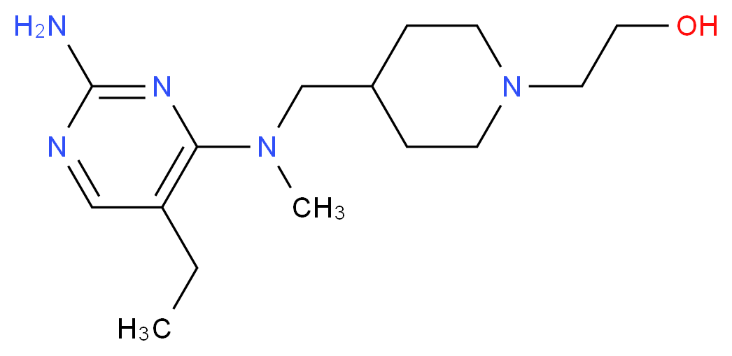 2-(4-{[(2-amino-5-ethylpyrimidin-4-yl)(methyl)amino]methyl}piperidin-1-yl)ethanol_分子结构_CAS_)