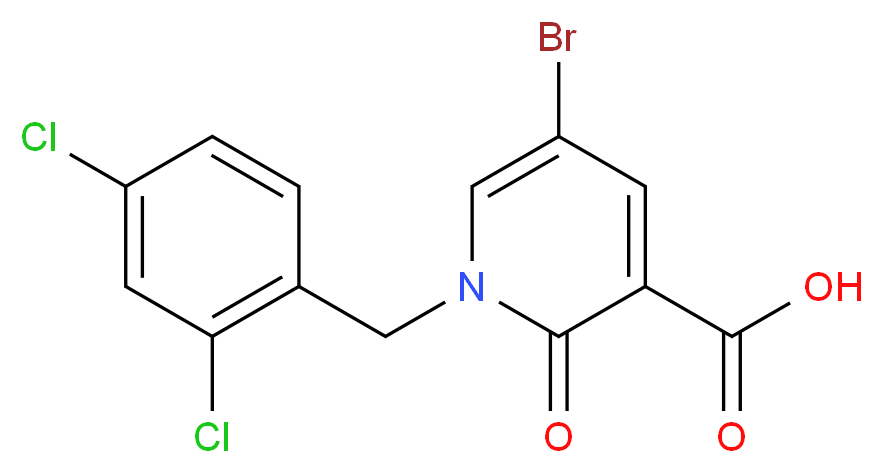 5-Bromo-1-(2,4-dichlorobenzyl)-2-oxo-1,2-dihydro-3-pyridinecarboxylic acid_分子结构_CAS_)