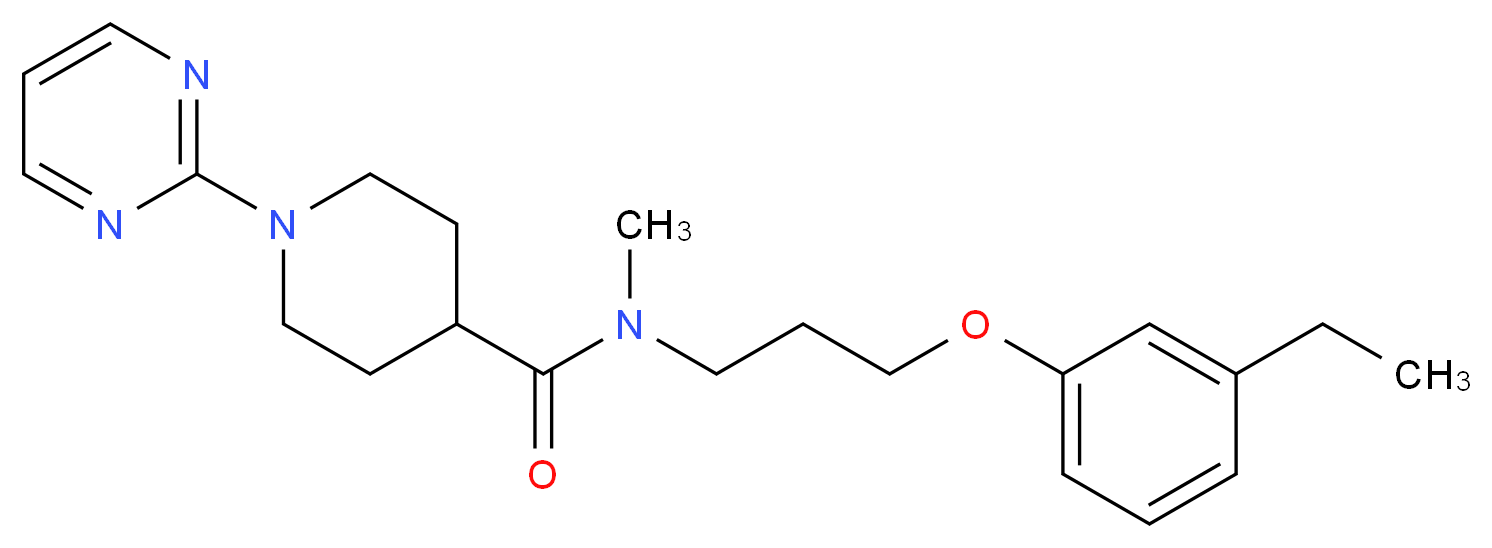 N-[3-(3-ethylphenoxy)propyl]-N-methyl-1-pyrimidin-2-ylpiperidine-4-carboxamide_分子结构_CAS_)