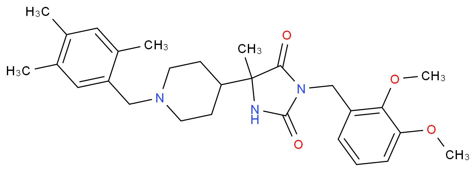 3-(2,3-dimethoxybenzyl)-5-methyl-5-[1-(2,4,5-trimethylbenzyl)-4-piperidinyl]-2,4-imidazolidinedione_分子结构_CAS_)