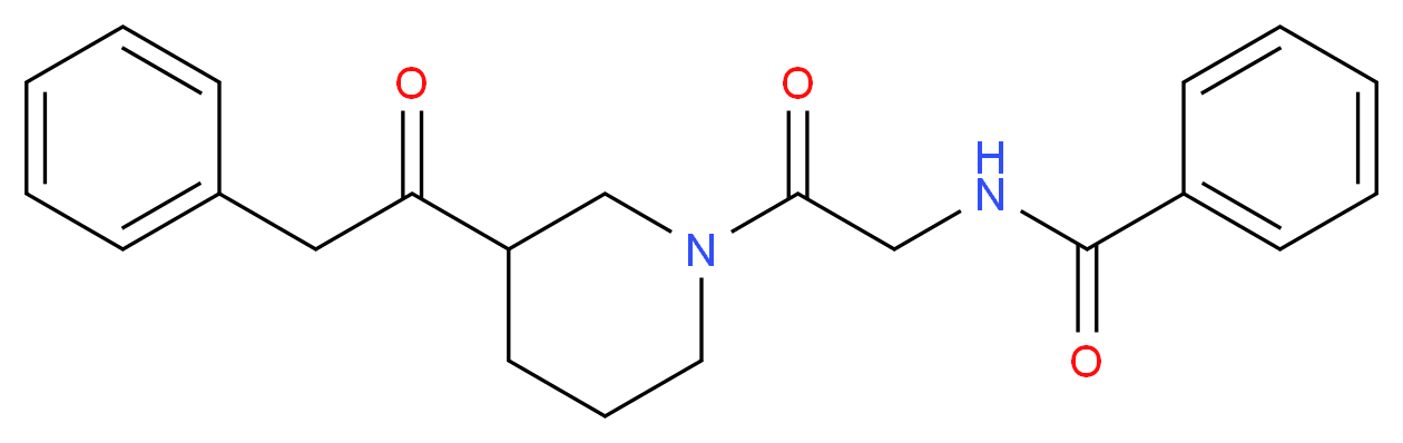 N-{2-oxo-2-[3-(phenylacetyl)-1-piperidinyl]ethyl}benzamide (non-preferred name)_分子结构_CAS_)