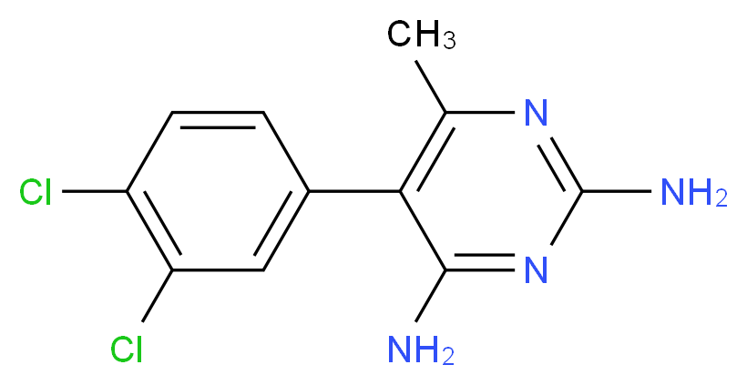 5-(3,4-dichlorophenyl)-6-methylpyrimidine-2,4-diamine_分子结构_CAS_7761-45-7