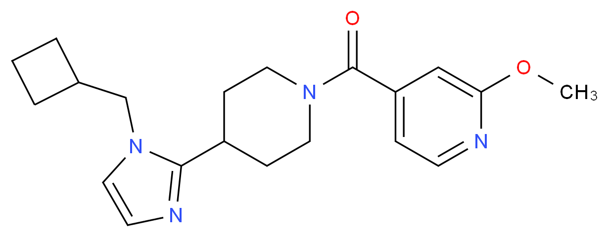 4-({4-[1-(cyclobutylmethyl)-1H-imidazol-2-yl]-1-piperidinyl}carbonyl)-2-methoxypyridine_分子结构_CAS_)