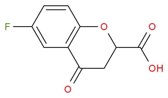 rac-6-Fluoro-3,4-dihydro-4-oxo-2H-1-benzopyran-2-carboxylic Acid_分子结构_CAS_105300-40-1)