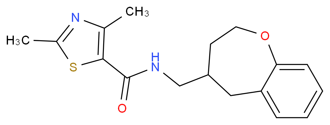 2,4-dimethyl-N-(2,3,4,5-tetrahydro-1-benzoxepin-4-ylmethyl)-1,3-thiazole-5-carboxamide_分子结构_CAS_)