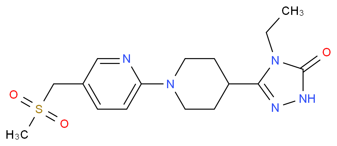 4-ethyl-5-(1-{5-[(methylsulfonyl)methyl]pyridin-2-yl}piperidin-4-yl)-2,4-dihydro-3H-1,2,4-triazol-3-one_分子结构_CAS_)