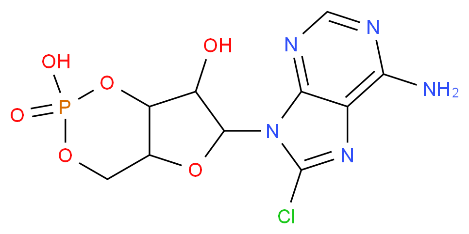8-Chloroadenosine 3′,5′-cyclic-monophosphate_分子结构_CAS_41941-56-4)