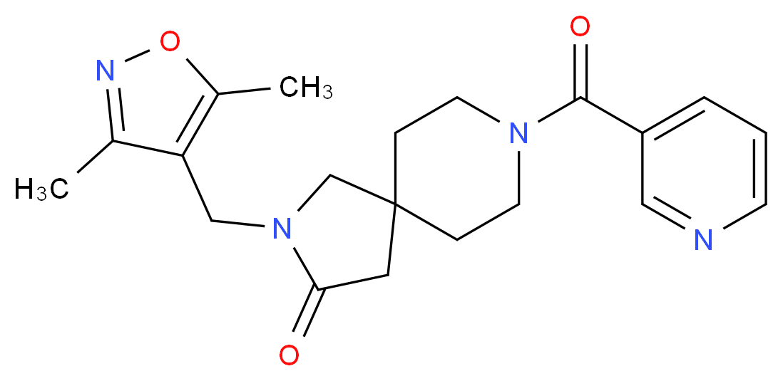 2-[(3,5-dimethylisoxazol-4-yl)methyl]-8-(pyridin-3-ylcarbonyl)-2,8-diazaspiro[4.5]decan-3-one_分子结构_CAS_)
