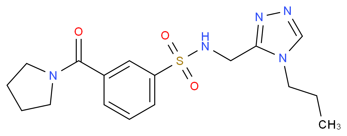 N-[(4-propyl-4H-1,2,4-triazol-3-yl)methyl]-3-(pyrrolidin-1-ylcarbonyl)benzenesulfonamide_分子结构_CAS_)