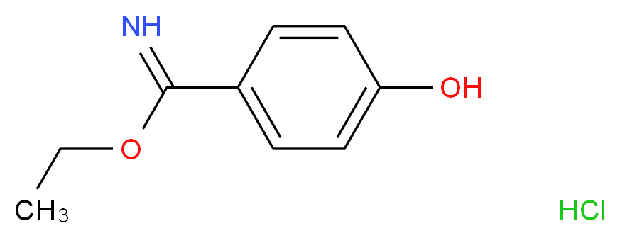 ethyl 4-hydroxybenzene-1-carboximidate hydrochloride_分子结构_CAS_54998-28-6