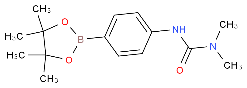 3,3-dimethyl-1-[4-(tetramethyl-1,3,2-dioxaborolan-2-yl)phenyl]urea_分子结构_CAS_874290-93-4