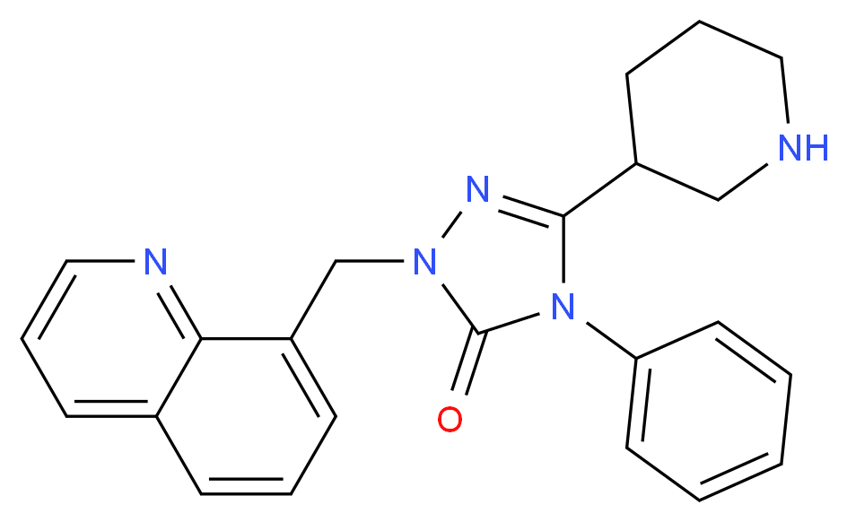 4-phenyl-5-(3-piperidinyl)-2-(8-quinolinylmethyl)-2,4-dihydro-3H-1,2,4-triazol-3-one_分子结构_CAS_)