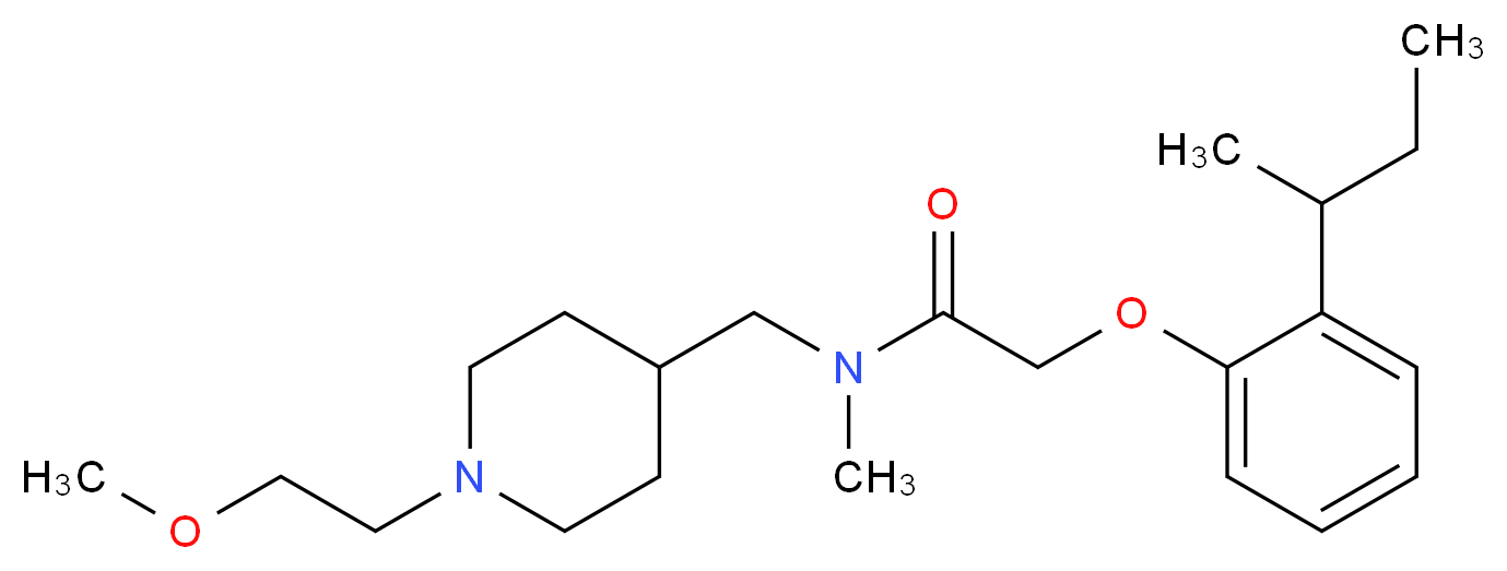 2-(2-sec-butylphenoxy)-N-{[1-(2-methoxyethyl)piperidin-4-yl]methyl}-N-methylacetamide_分子结构_CAS_)