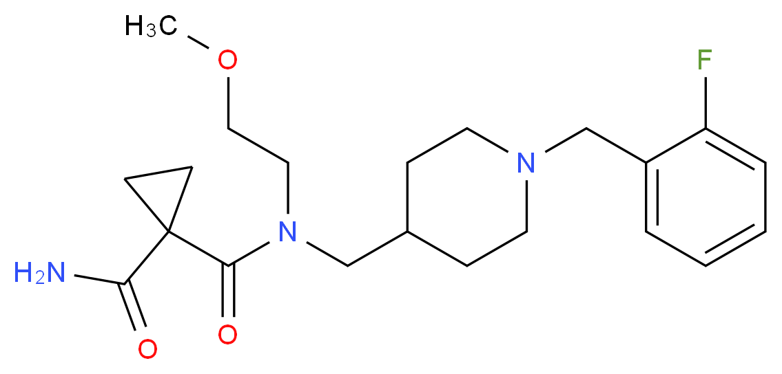 N~1~-{[1-(2-fluorobenzyl)-4-piperidinyl]methyl}-N~1~-(2-methoxyethyl)-1,1-cyclopropanedicarboxamide_分子结构_CAS_)
