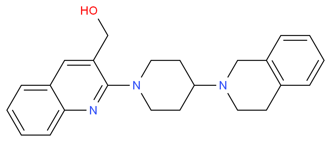 {2-[4-(3,4-dihydro-2(1H)-isoquinolinyl)-1-piperidinyl]-3-quinolinyl}methanol_分子结构_CAS_)