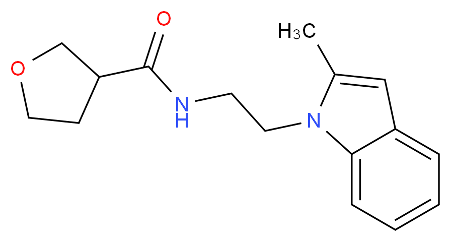 N-[2-(2-methyl-1H-indol-1-yl)ethyl]tetrahydrofuran-3-carboxamide_分子结构_CAS_)