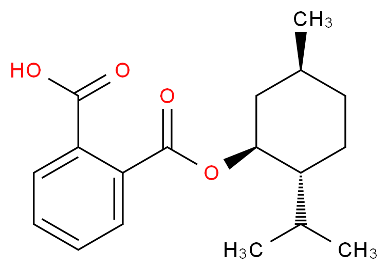 2-({[(1S,2R,5S)-5-methyl-2-(propan-2-yl)cyclohexyl]oxy}carbonyl)benzoic acid_分子结构_CAS_53623-42-0