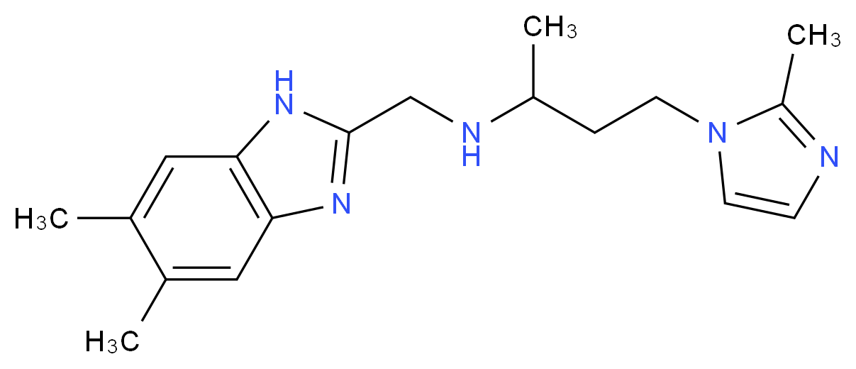 N-[(5,6-dimethyl-1H-benzimidazol-2-yl)methyl]-4-(2-methyl-1H-imidazol-1-yl)butan-2-amine_分子结构_CAS_)