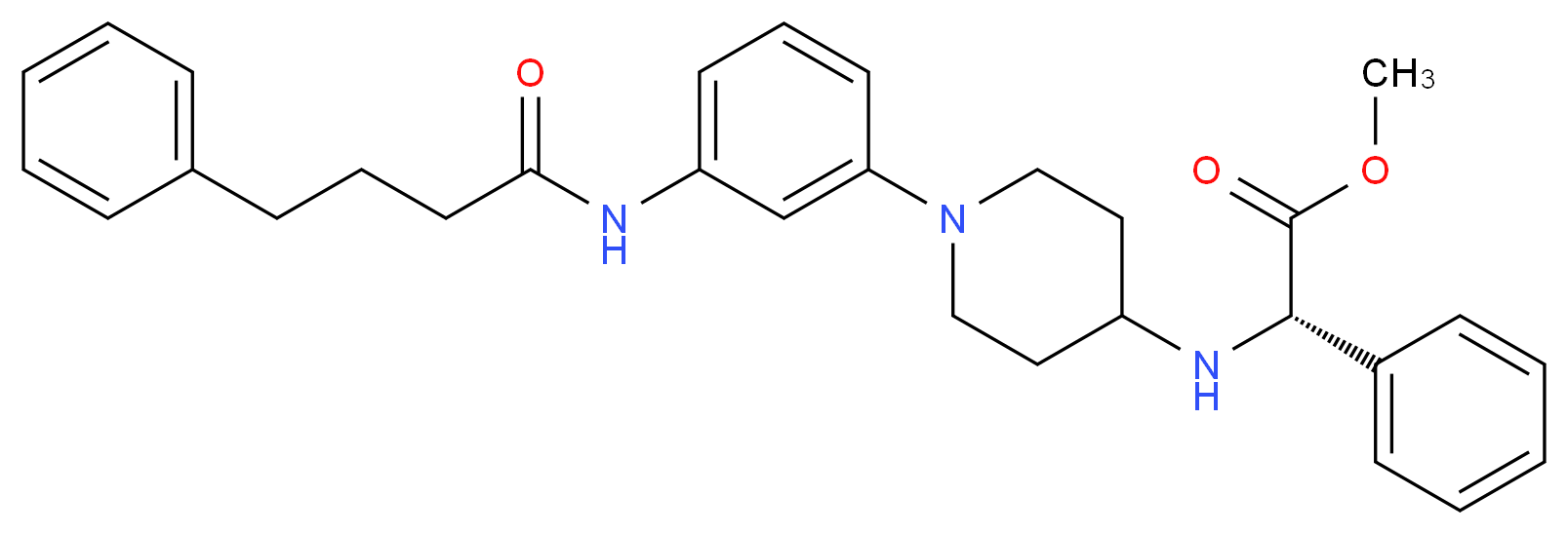methyl (2S)-phenyl[(1-{3-[(4-phenylbutanoyl)amino]phenyl}-4-piperidinyl)amino]acetate_分子结构_CAS_)