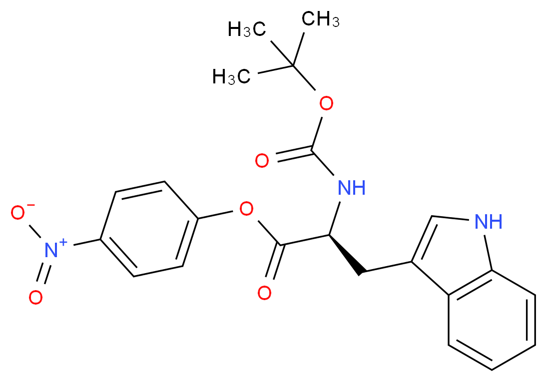 4-nitrophenyl (2S)-2-{[(tert-butoxy)carbonyl]amino}-3-(1H-indol-3-yl)propanoate_分子结构_CAS_15160-31-3