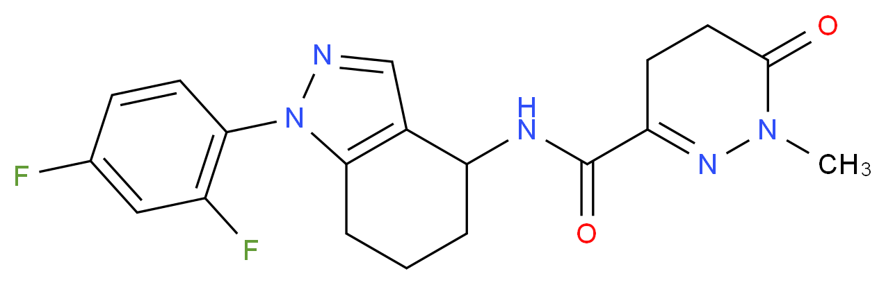 N-[1-(2,4-difluorophenyl)-4,5,6,7-tetrahydro-1H-indazol-4-yl]-1-methyl-6-oxo-1,4,5,6-tetrahydro-3-pyridazinecarboxamide_分子结构_CAS_)